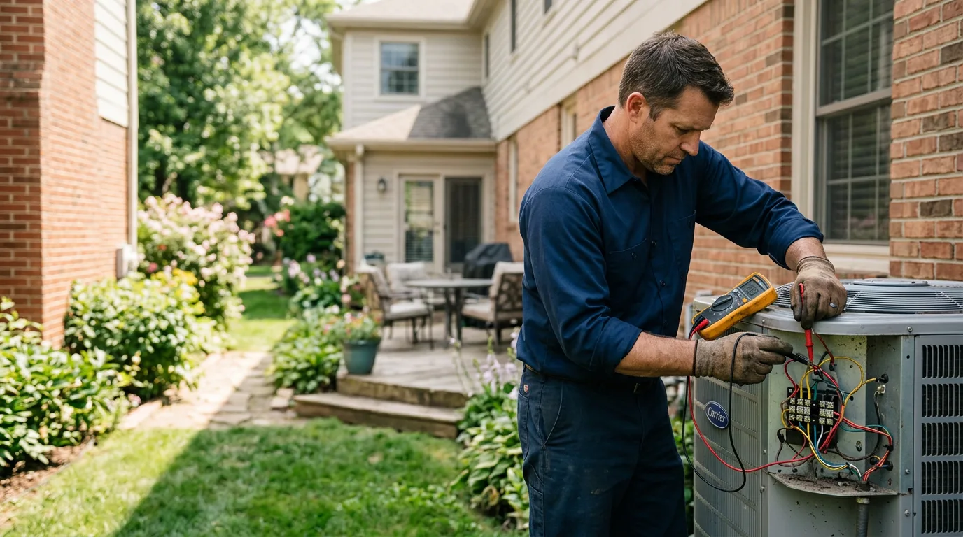 HVAC technician working near Brownsburg, IN